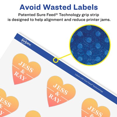 Avery Laser/Inkjet Multipurpose Labels, 1.5" x ", Glossy Clear, 500/Pack (94602)