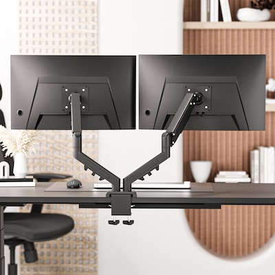 FlexiSpot MA1 Adjustable Dual Arms, Up to 32" Monitors, Black (MA1B-D-DP)