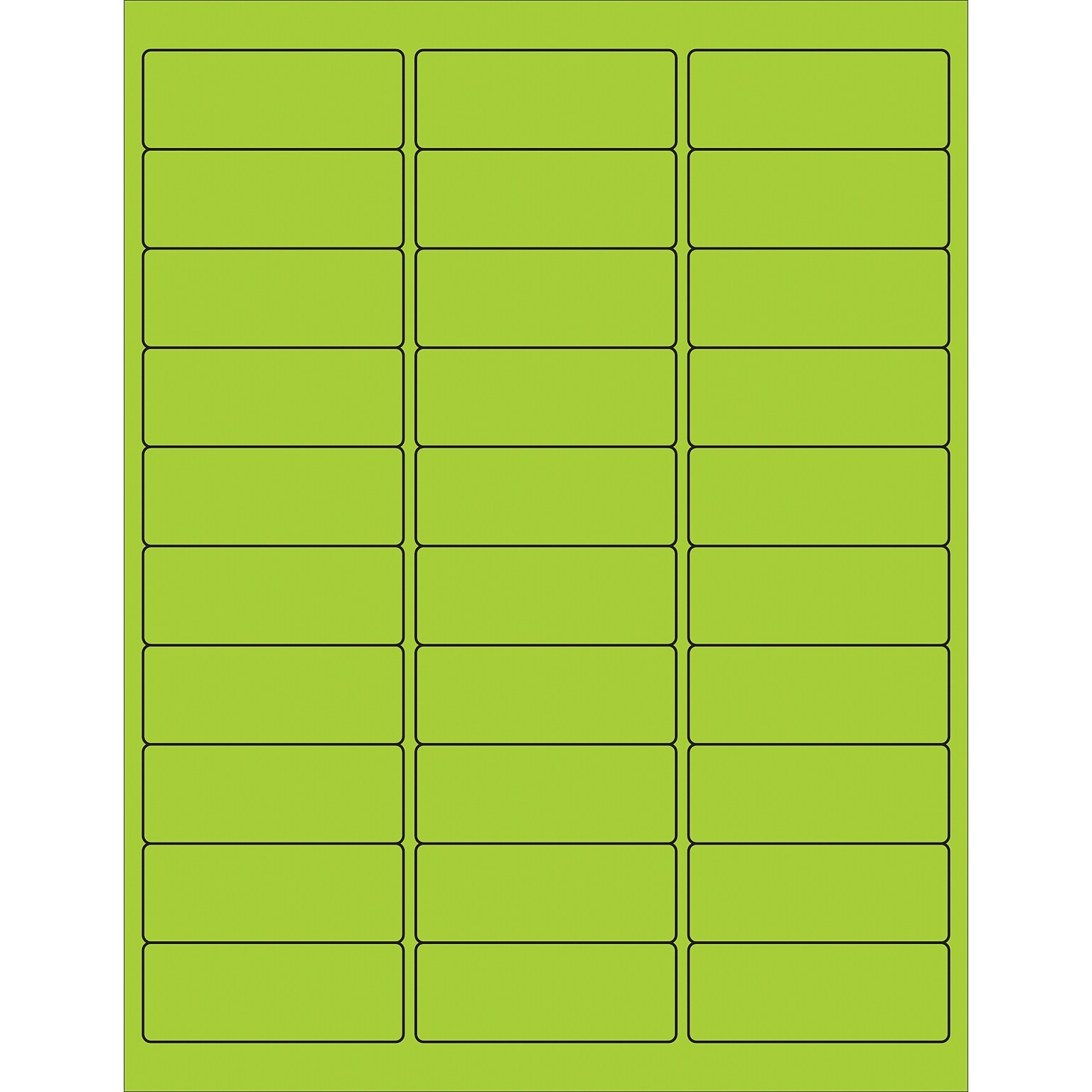 Tape Logic Laser/Inkjet Address Labels, 2 5/8 x 1, Fluorescent Green, 3000/Carton (LL173GN)