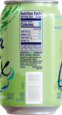 LaCroix Lime Sparkling Water, 12 Oz., 24 Cans/Carton (NAV40125)