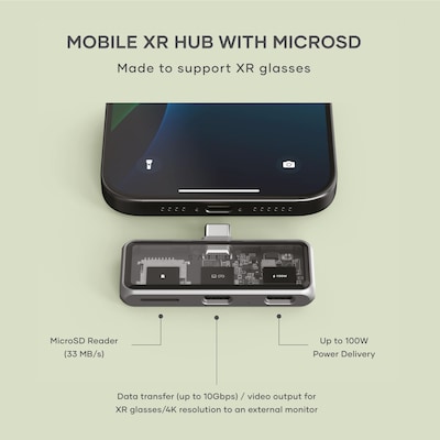 Satechi Mobile XR 2-Port USB-C with microSD Hub, Space Gray (ST-HXRSDM)
