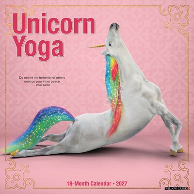 2027 Willow Creek Unicorn Yoga 12 x 12 Monthly Wall Calendar, Assorted Colors (62746)