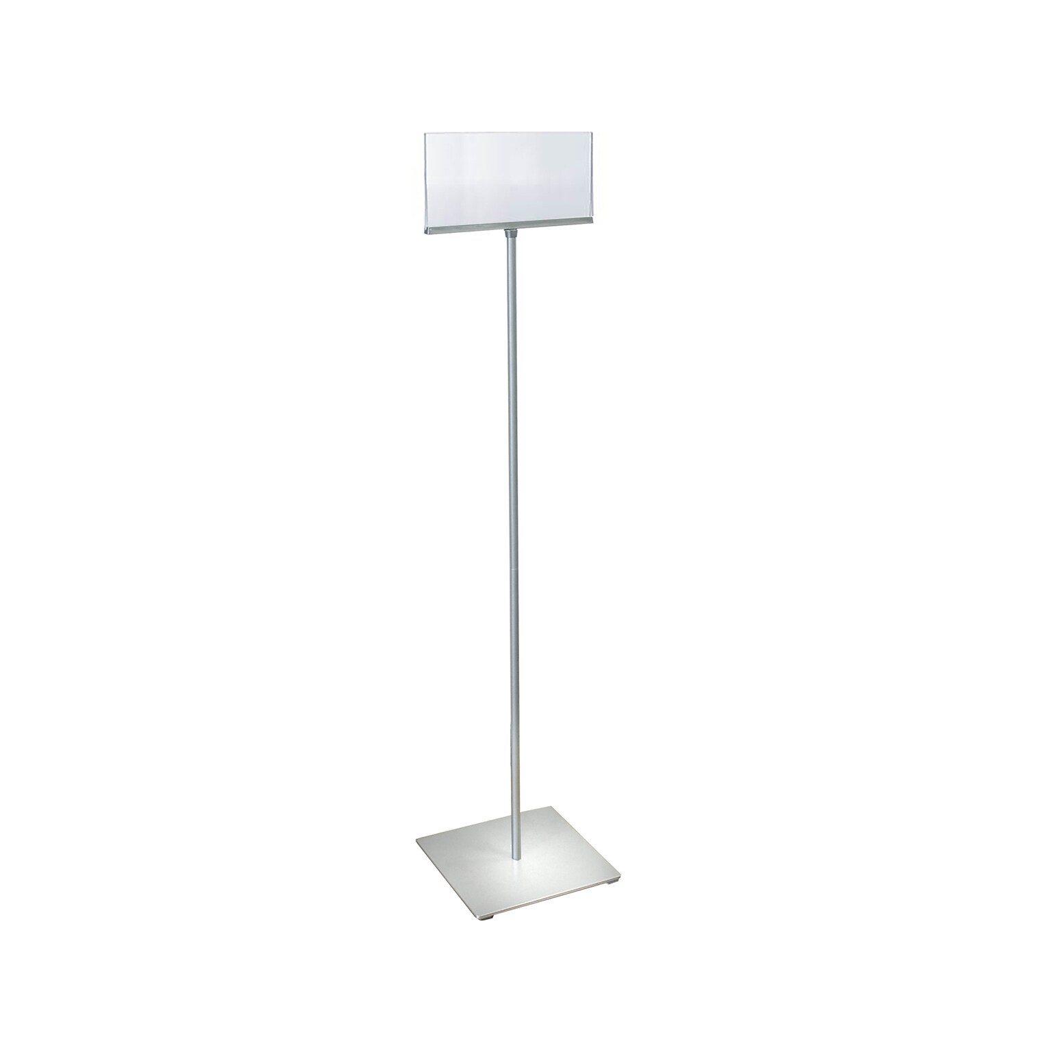 Azar Sign Holder, 11 x 7, Horizontal, Freestanding, Clear/Silver Acrylic (300862)