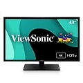 ViewSonic 43 4K Ultra HD 60 Hz LED Monitor, Black (VX4381-4K)