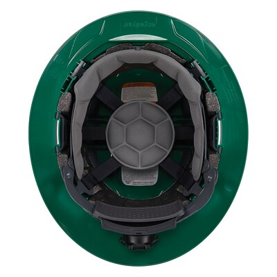 Ergodyne Skullerz 8964 PC-ABS Type II, Class C, 6-point Ratchet Suspension Full Brim Safety Helmet, Green (60565)