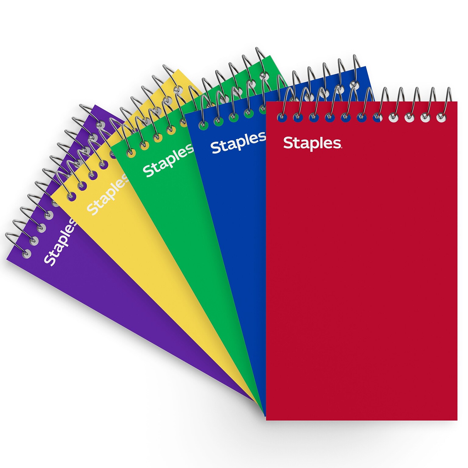 Staples Memo Pads, 3 x 5, College Ruled, Assorted Colors, 75 Sheets/Pad, 5 Pads/Pack (TR11491)