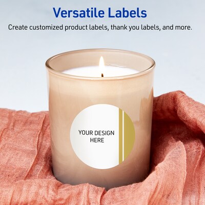 Avery Laser/Inkjet Circle Multipurpose Labels, 3" Dia., White, 60/Pack (S00DKB)