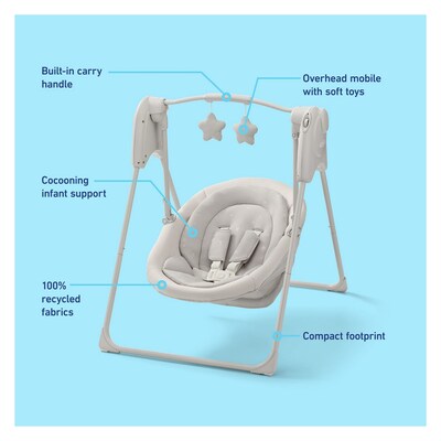 Graco Slim Spaces Compact Baby Swing, Tate (2231532)