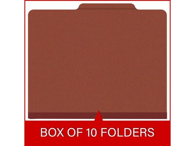 Medical Arts Press Pressboard Classification Folder, 2 Dividers, 2" Expansion, Letter Size, Red, 10/Box (DV-T42-26-3RED)