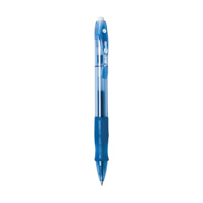 BIC Gel-ocity Retractable Original Gel Pens, Medium Point, 0.7 mm, Blue Ink, 12/Pack (RLC11-BLU)