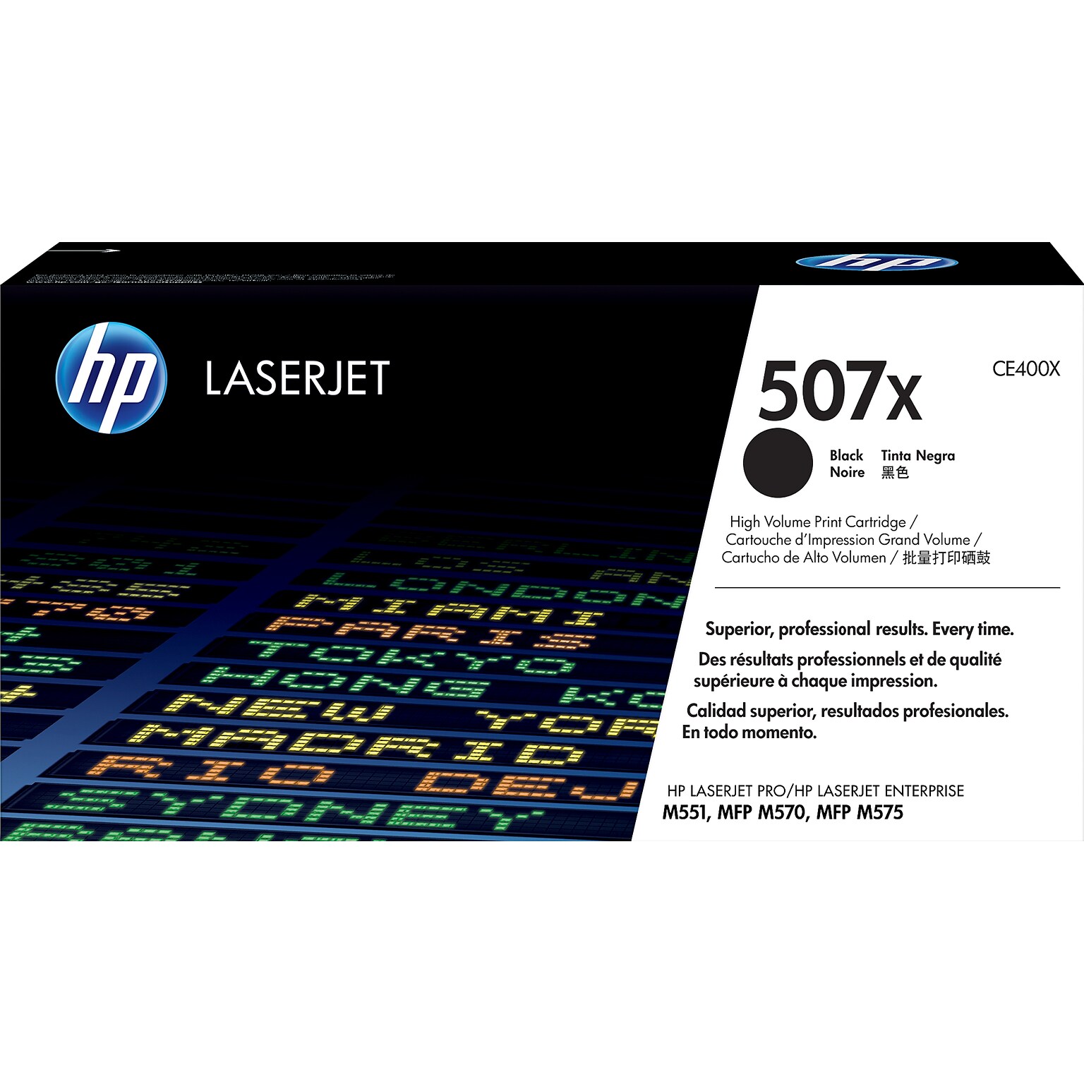 HP 507X Black High Yield Toner Cartridge, Prints Up to 11,000 Pages (CE400X)