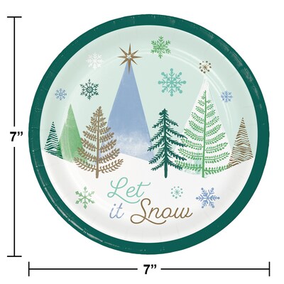 Creative Converting Winter Wonderland Christmas Dessert Paper Plates, 24/Pack (DTC371876PLT)