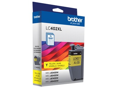 Brother LC402XL Yellow High Yield Ink Cartridge, Prints Up to 1,500 Pages (LC402XLYS)