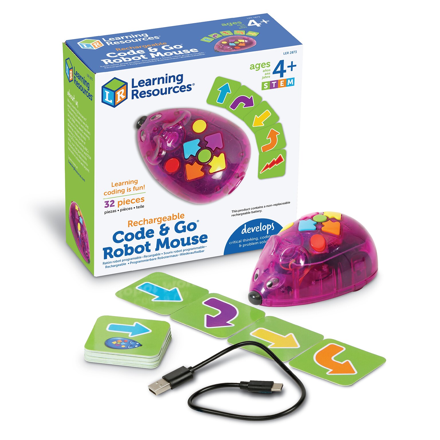Learning Resources Rechargeable Code & Go Robot Mouse (LER2873)