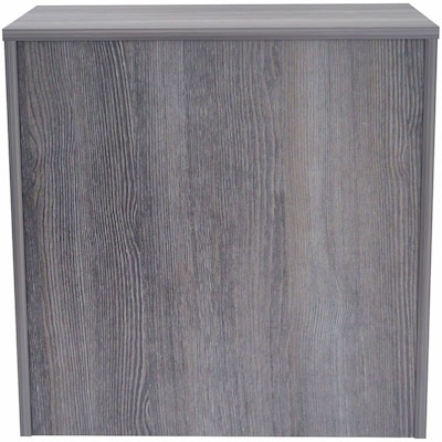 Lorell Essentials 36" 2-Shelf Stack-on Bookcase with Adjustable-Shelves, Weathered Charcoal Laminate (LLR69628)