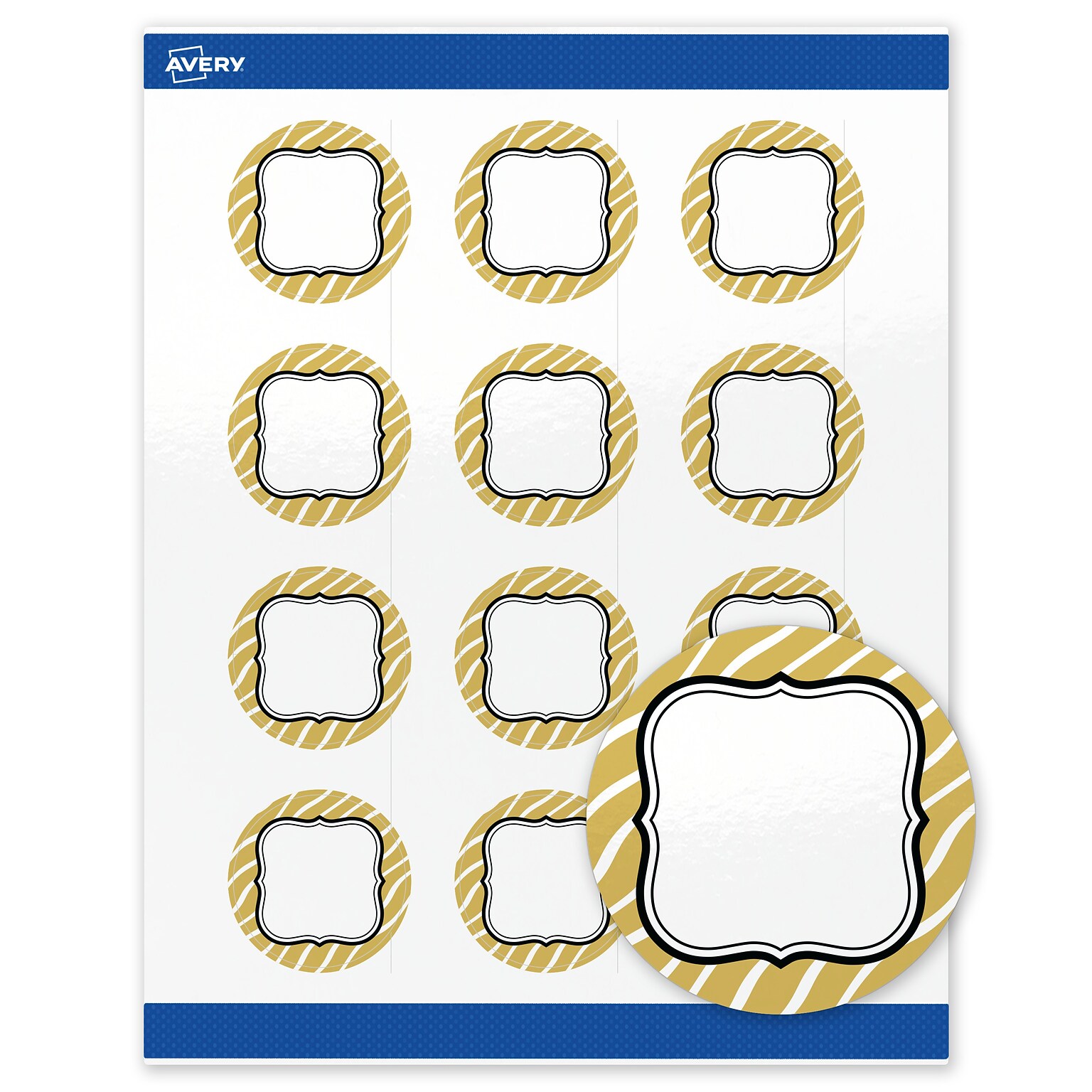 Avery Round Laser/Inkjet Multipurpose Labels, 2 Dia., White, 120/Pack (19479370996)