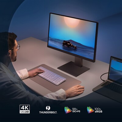 ViewSonic ColorPro 24 4K UHD 60Hz LCD Monitor, Mac-Compatible, Height Adjustable, Black/Silver (VP2488-4K)