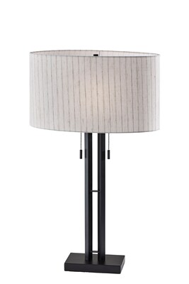 Adesso Foster 28H Incandescent Table Lamp, Black/Off-White (4359-01)