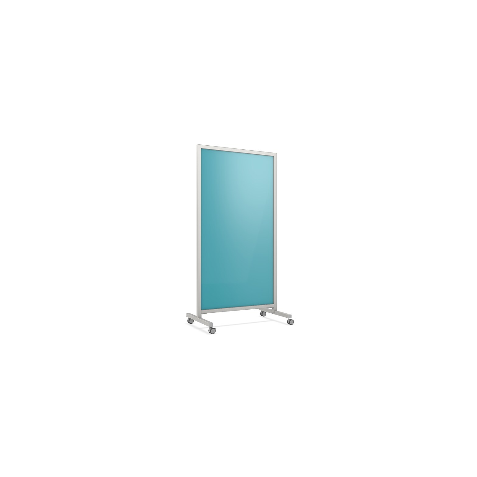 Ghent EZ Glass Mobile Dry-Erase Whiteboard, Aluminum Frame, 75H x 38W (EZ1NA7538BE)