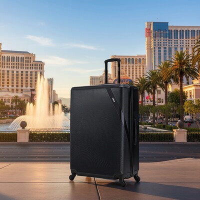DUKAP Discovery 33.66 Hardside Suitcase, 4-Wheeled Spinner, TSA Checkpoint Friendly, Black (DKDIS00XL-BLK)