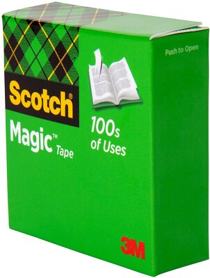 Scotch Magic Tape, Invisible, 1/2 in x 1296 in, 12 Tape Rolls, Clear, Refill, Home Office and Back to School Classroom Supplies