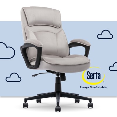 Serta Comfort Classic Ergonomic Velvet Fabric Swivel Executive Chair, Taupe (CCHR10005B)