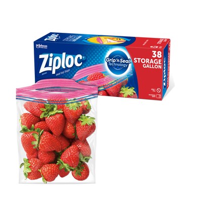 Ziploc Slider Storage Bags, Gallon, 68/Carton (316489)