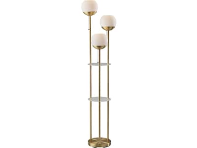 Adesso Bianca 63 Antique Brass Floor Lamp with 3 Globe Shades (4023-21)