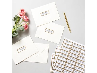 Avery Easy Peel Laser/Inkjet Address Labels, 1" x 2 5/8", White with Metallic Gold Borders, 300 Labels/Pack (6540)