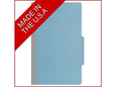 Medical Arts Press Pressboard Classification Folder, 2 Dividers, 2" Expansion, Legal Size, Blue, 10/Box (DV-T52-26-3BLU)