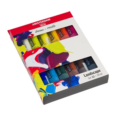 Amsterdam Landscape Acrylic Paint, Assorted Colors, 12/Pack (AMS17820602)
