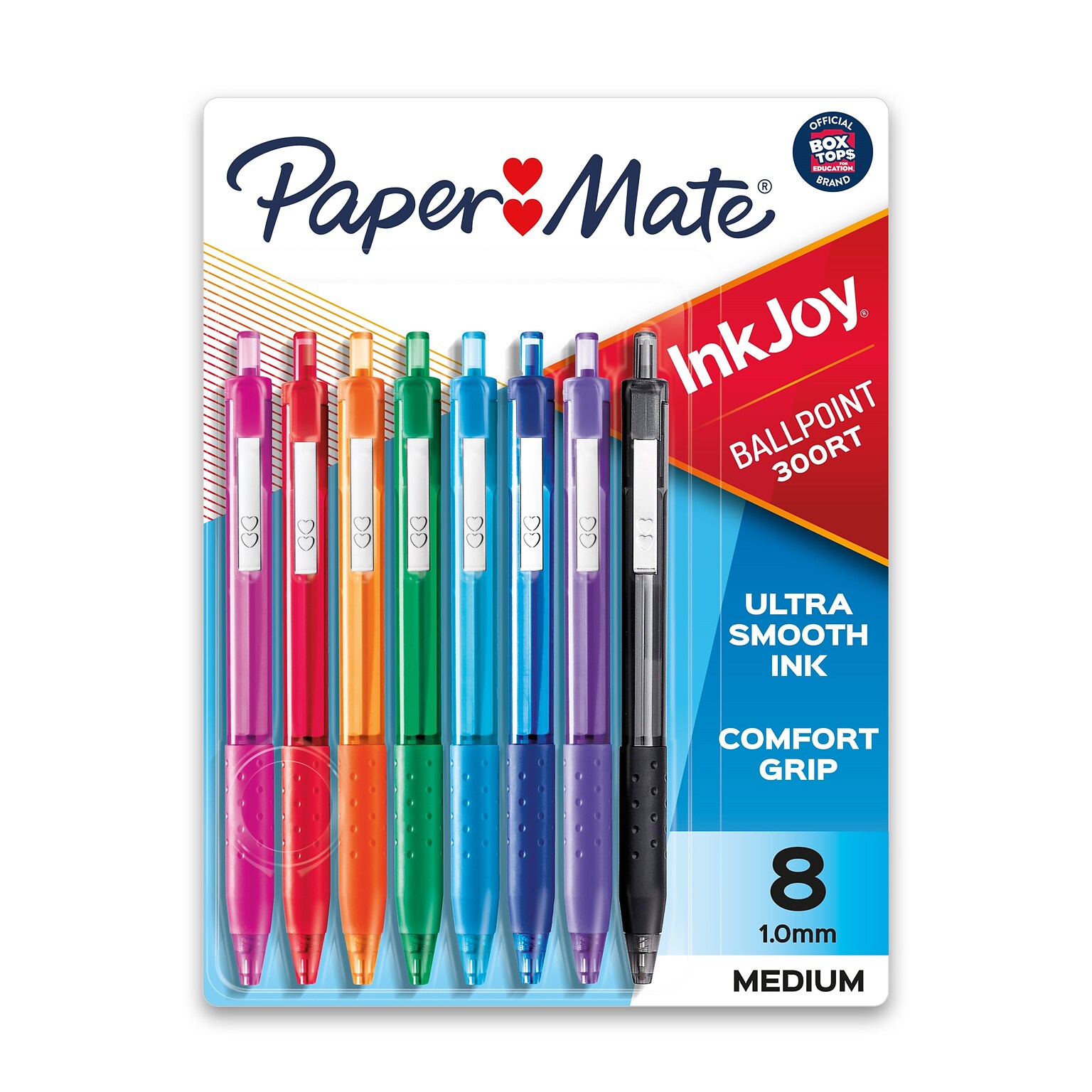 Paper Mate InkJoy 300RT Retractable Ballpoint Pen, Medium Point, Assorted Ink, 8/Pack (1945921)