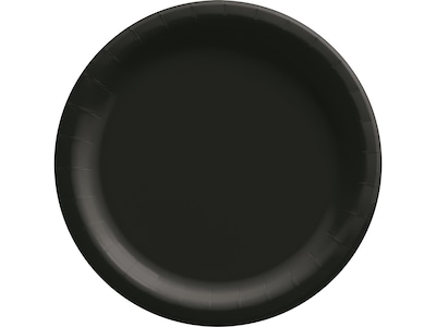 Amscan 6.75 Paper Plate, Black, 50 Plates/Pack, 4 Packs/Set (640011.10)