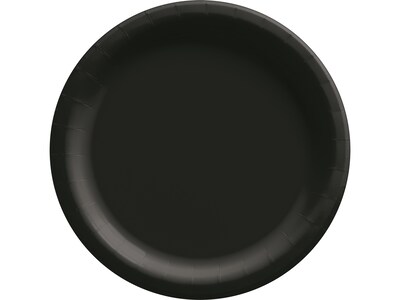 UPC 192937215210 product image for Amscan 6.75 Paper Plate, Black, 50 Plates/Pack, 4 Packs/Set (640011.10) | Quill | upcitemdb.com