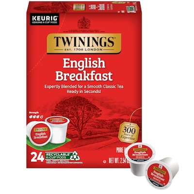 Twinings English Breakfast Black Tea, Keurig® K-Cup® Pods, 24/Box (TNA85780)