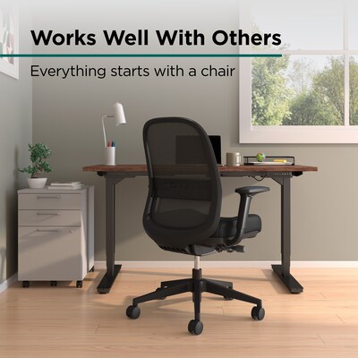Workplace2.0™ Bedford Ergonomic Fabric/Mesh Swivel Task Chair, Black (UN60991)