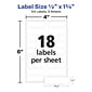 Avery No-Iron Fabric Labels, 1/2" x 1-3/4", White, Non-Printable, 18 Labels/Sheet, 3 Sheets/Pack, 54 Labels/Pack (40720)