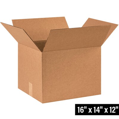16 x 14 x 12 Shipping Boxes, 32 ECT, Brown, 25/Bundle (161412)