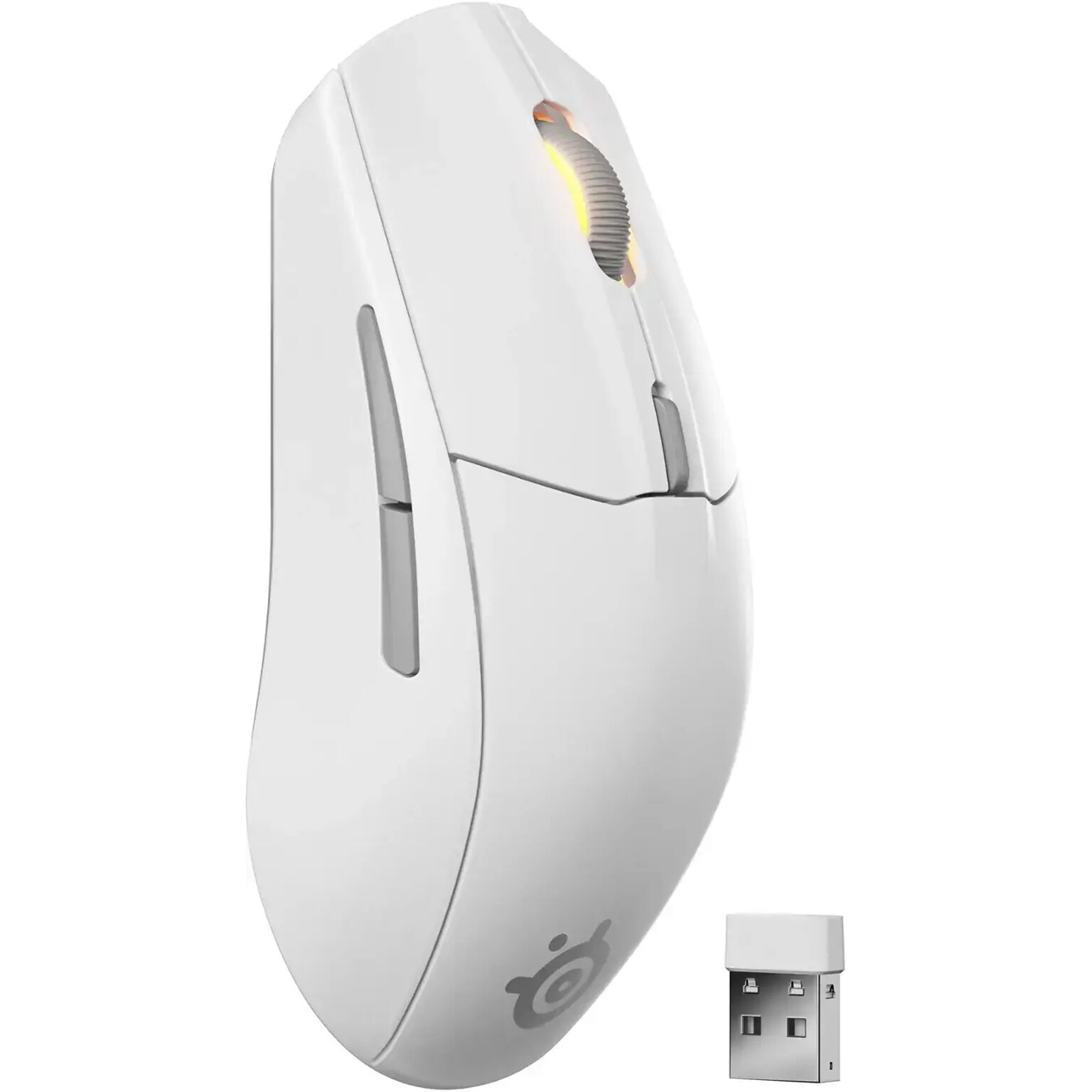 SteelSeries Rival 3 Gen 2 Wireless Ergonomic Optical Bluetooth & USB Mouse, White (62688)