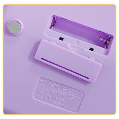 SaharaCase 12-Digit Battery/Solar Powered Desktop Calculator, Purple (KB51)