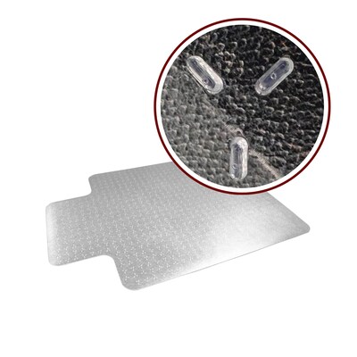 Floortex Cleartex TrYlok Carpet Chair Mat with Lip, 45 x 53, Designed for Low-Pile Carpet, Clear Vinyl (NRCMFLVT0004)