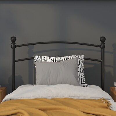Flash Furniture HERCULES Series Metal Twin Headboard Fabric, 38"W x 2"D x 42"H, Black (HGHB1706T)
