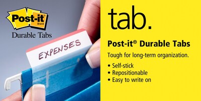 Post-it Tabs, 1" Wide, Solid, Assorted Colors, 66 Tabs,Dispenser (686-PGO)
