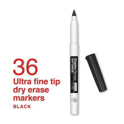 Staples Remarx Dry Erase Marker, Ultra Fine Tip, Black, 36/Pack (ST62956)