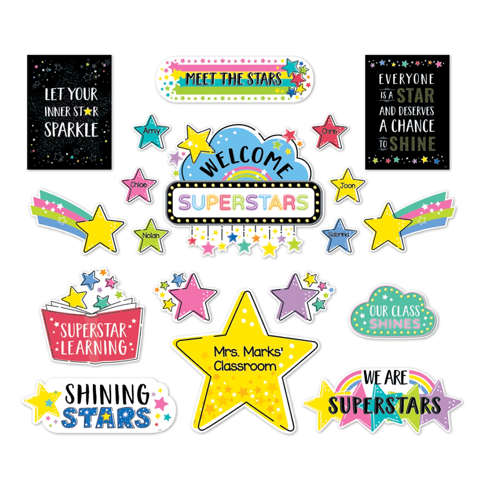Creative Teaching Press Shine Bright Bulletin Board Set, 43/Set (CTP10918)