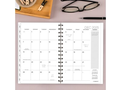 2025 Cambridge Alicia 5.5" x 8.5" Weekly & Monthly Planner, Poly Cover, Pink/Black (1726-200-25)