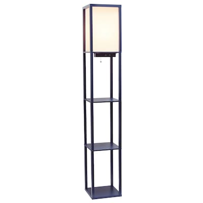 Creekwood Home Classix 62.5 Floor Lamp with Rectangular Shade, Navy Blue (CWF-3009-NV)