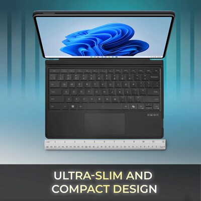 Adesso Aluminum 12.9" Portable Bluetooth Keyboard Case for Surface Pro, Black (WKB-7030)