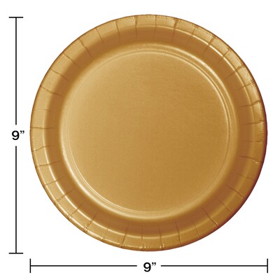 Creative Converting Touch of Color Paper Plates, Glittering Gold, 240/Carton (47103B)