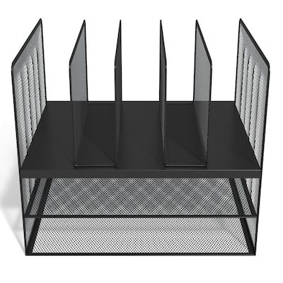 TRU RED™ 7-Compartment Metal Mesh File Organizer, Matte Black (TR57537)